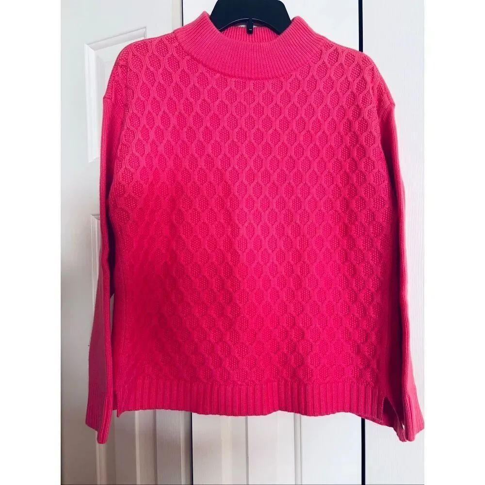 *****5 for $25 Talbots Honeycomb Knit Mock Turtleneck Sweater